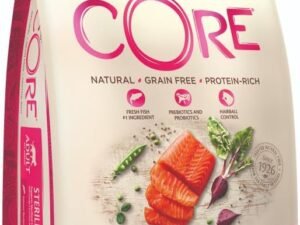 Wellness CORE Ocean Stérilisé, Croquettes Chat Stérilisé, 100% Naturelles, Hypoallergéniques, Haute Teneur en Poisson, Saumon, 4 kg