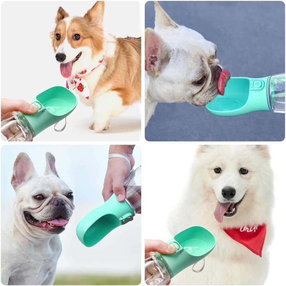 Newaner Bouteille d'eau Portable pour Chien,550ml Bouteille d'eau de Voyage antibactérienne de qualité Alimentaire pour Chien et Chat, Eau Potable pour Animal de Compagnie en Plein air – Image 2