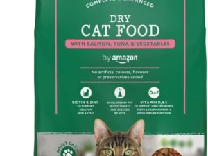 Croquettes complètes pour chats adultes au saumon, thon et légumes, 1 lot de 3kg