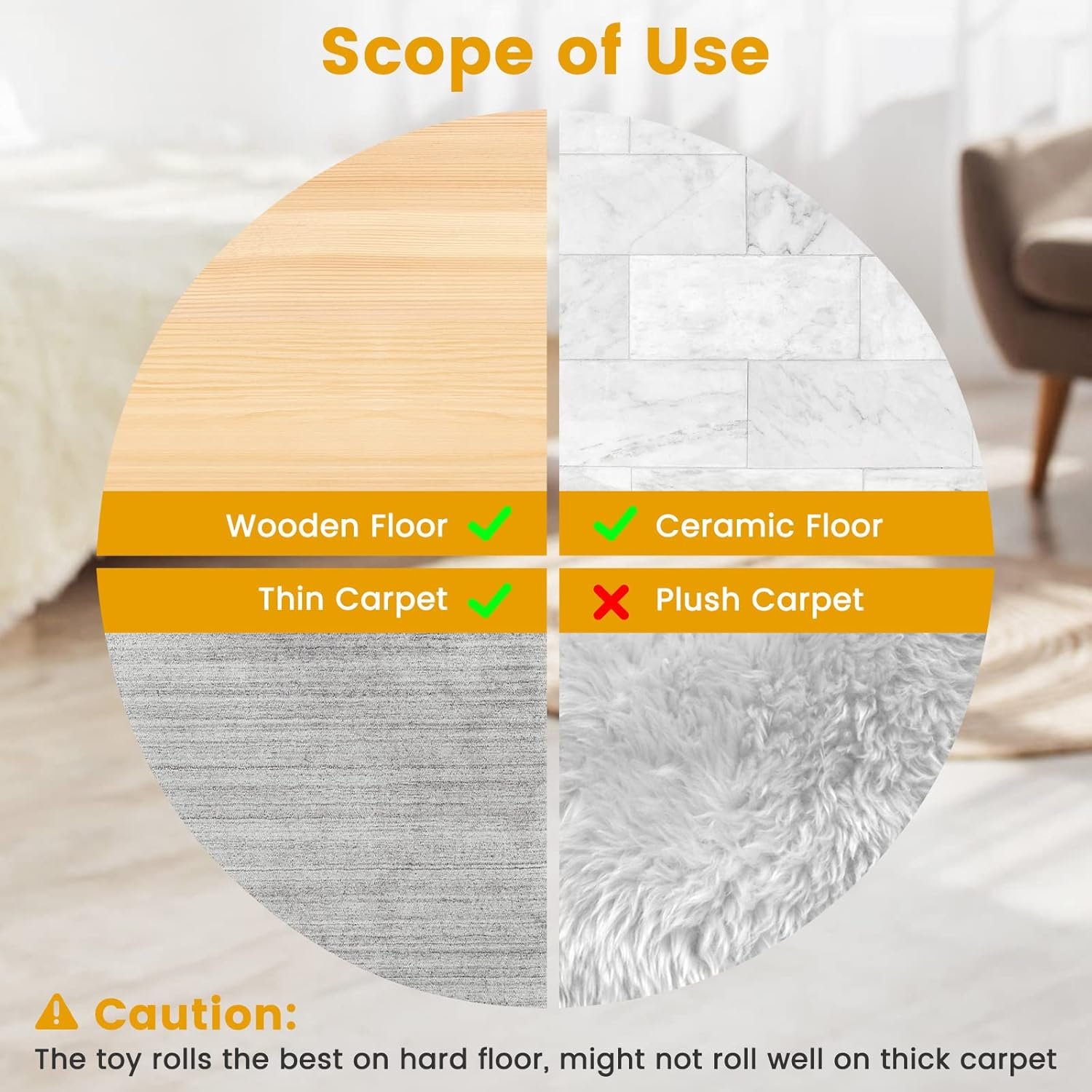 HAPPY HACHI Jouet Interactif pour Chat, 2 Vitesses Réglables, Mouvement Irrégulier USB Rechargeable Jouet Chat Interieur, avec Lumière LED Colorée, stimule l'instinct de Chasse, avec 3 Plumes – Image 4