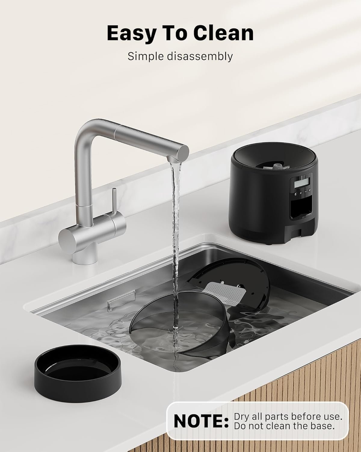 Distributeur Croquettes Chat Automatique - Distributeur Croquettes Chat avec Minuterie Programmable - 1-6 Repas par Jour - avec Appuyez sur Le Couvercle et Fonction D'Enregistrement 10s - 3L – Image 3