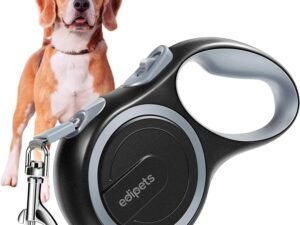 Edipets, Laisse Chien, Enrouleur, Rétractable, 8 Mètres, Laisse Flexible pour Le Dressage et la Promenade (Gris, 8 mètres)