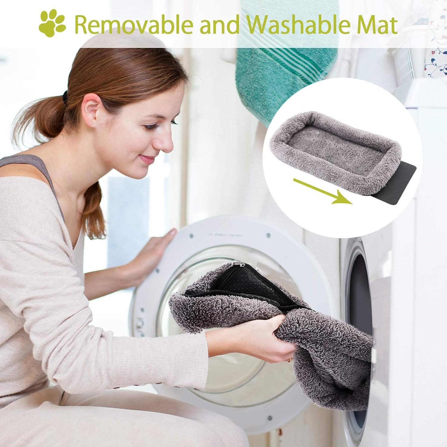 Morpilot Sac Transport Chat Chien, Caisse de Transport Chat Respirant et Pliable Cage Transport Chat avec Matelas en Peluche Amovible + Bol (Accepté au Maximum 15lbs/7kg,44 * 31 * 34cm) – Image 2