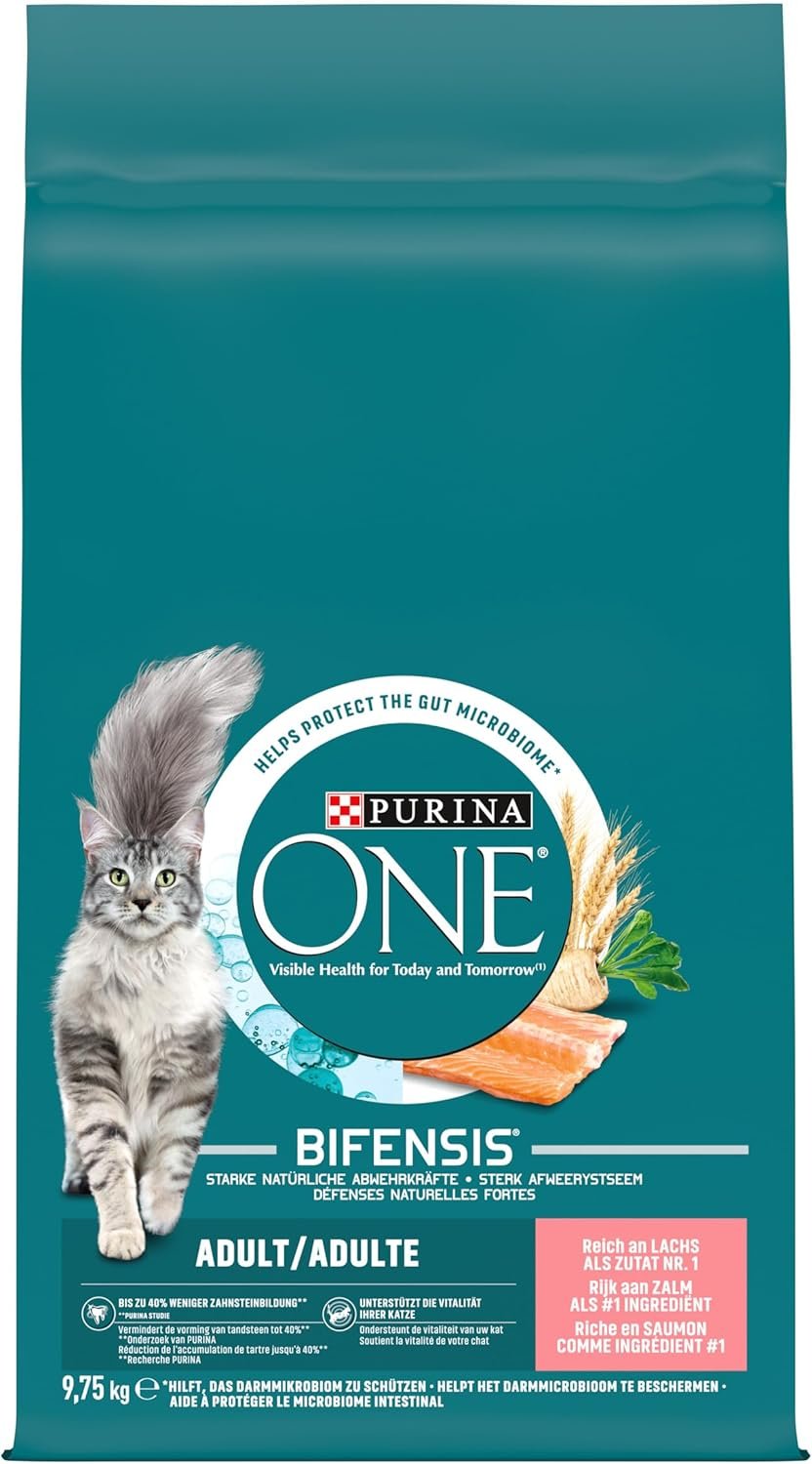 PURINA ONE | BIFENSIS | Chat Adulte Stérilisé | Croquettes | Aide à maintenir un système immunitaire fort | Au Saumon | Sac| 9,5Kg – Image 2