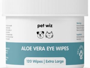pet wiz Lingettes pour Les Yeux à l'aloe Vera pour Nettoyer Les Chiens et Les Chats – Taille XL (120 Lingettes)