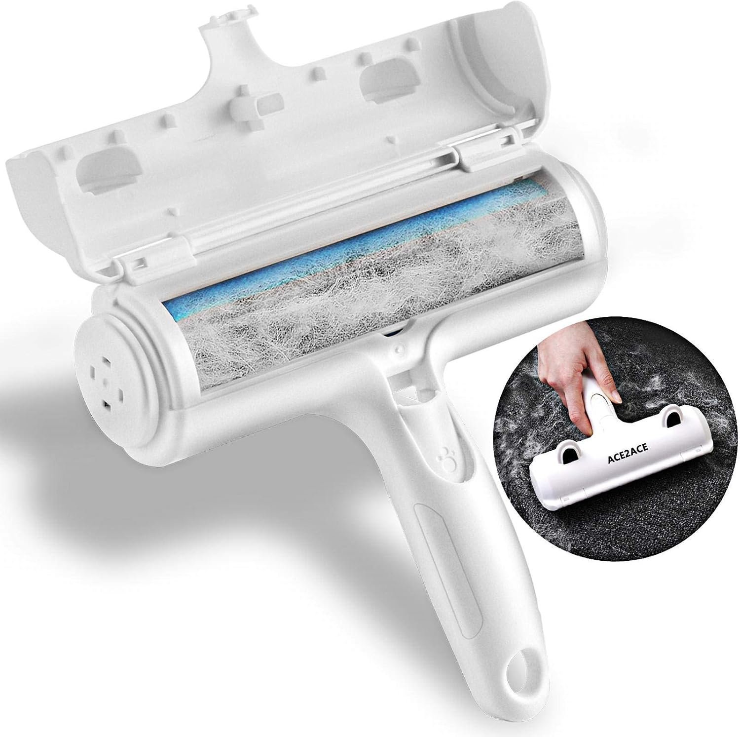 Brosse Anti Poils Animaux Chat Chien, Brosse Ramasse Enlève Poils, Magique Réutilisable pour Poils, Rouleau à Poils d'animaux, Épilateur pour Canapé, Arbre à Chat, Voiture, lit, Tapis, Panier – Image 2