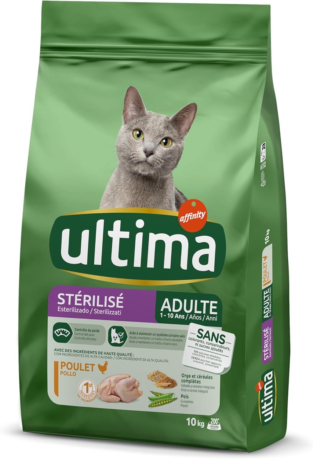 Ultima Croquettes pour Chat Stérilisé Adulte avec du Poulet - 10kg