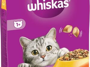 WHISKAS Croquettes Chat Adulte 1 An +, Sac de 7 kg, Au Poulet, Nourriture Chat Sèche Complète et Équilibrée, Croquettes chat