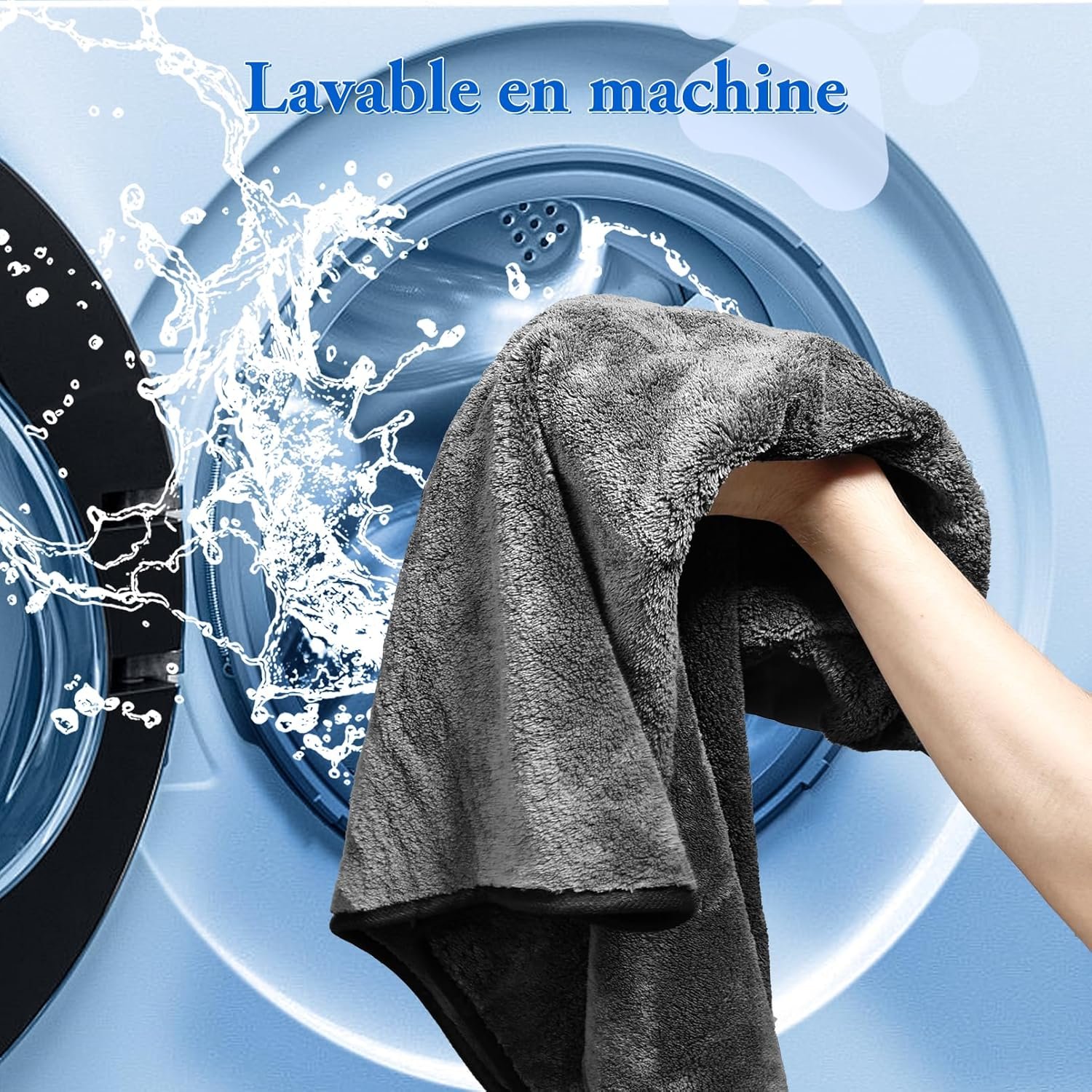 FuzzyFlavor Extra Épais et Résistant à la Déchirure Microfibre Serviette Chien pour Chiens et Chats | 120 × 70 cm Serviette pour Chien de Bain Microfibre | Chien Accessoires de Taille Moyenne/Grande – Image 3