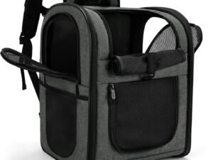 Apollo Walker Sac Transport Chat Chien pour Petits et Grands Chiens et Chats Sac à Dos en Maille Respirante pour Animaux de Compagnie la randonnée - Gris
