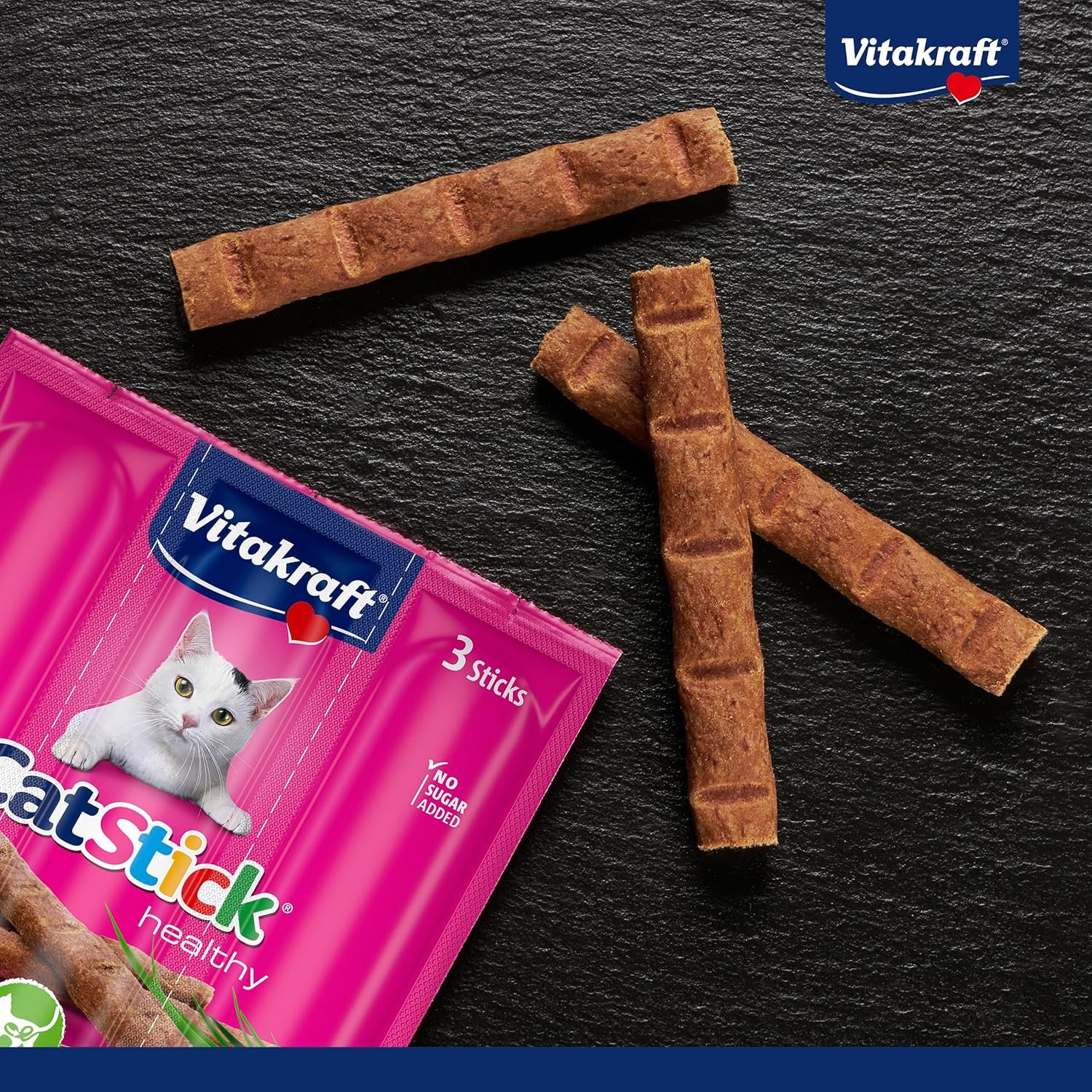 VITAKRAFT - Friandises Chat « Cat-Stick Mini » - Au Poulet et Herbe à Chat - Alimentation Pour Chat - Lot de 20 Sachets Fraîcheur De 3 Bâtonnets De 6 g – Image 2