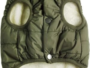 JoyDaog Manteau coupe-vent pour chien avec doublure en polaire 2 couches - Veste d’hiver extra-chaude et douce (vert)