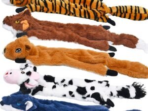 SHARLOVY Dog Squeaky Toys 5 Pack, Jouets pour Animaux de Compagnie Jouet pour Chien froissé Pas de Rembourrage Animaux Peluche pour Chien Jouet à mâcher pour Chiens de Grande Taille et de Taille