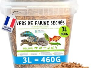 Detox Organica-vers de Farine Séchés-460g=3000ml- Nourriture pour Poissons, Oiseaux Tortues, Hérissons, Rongeurs et Reptiles