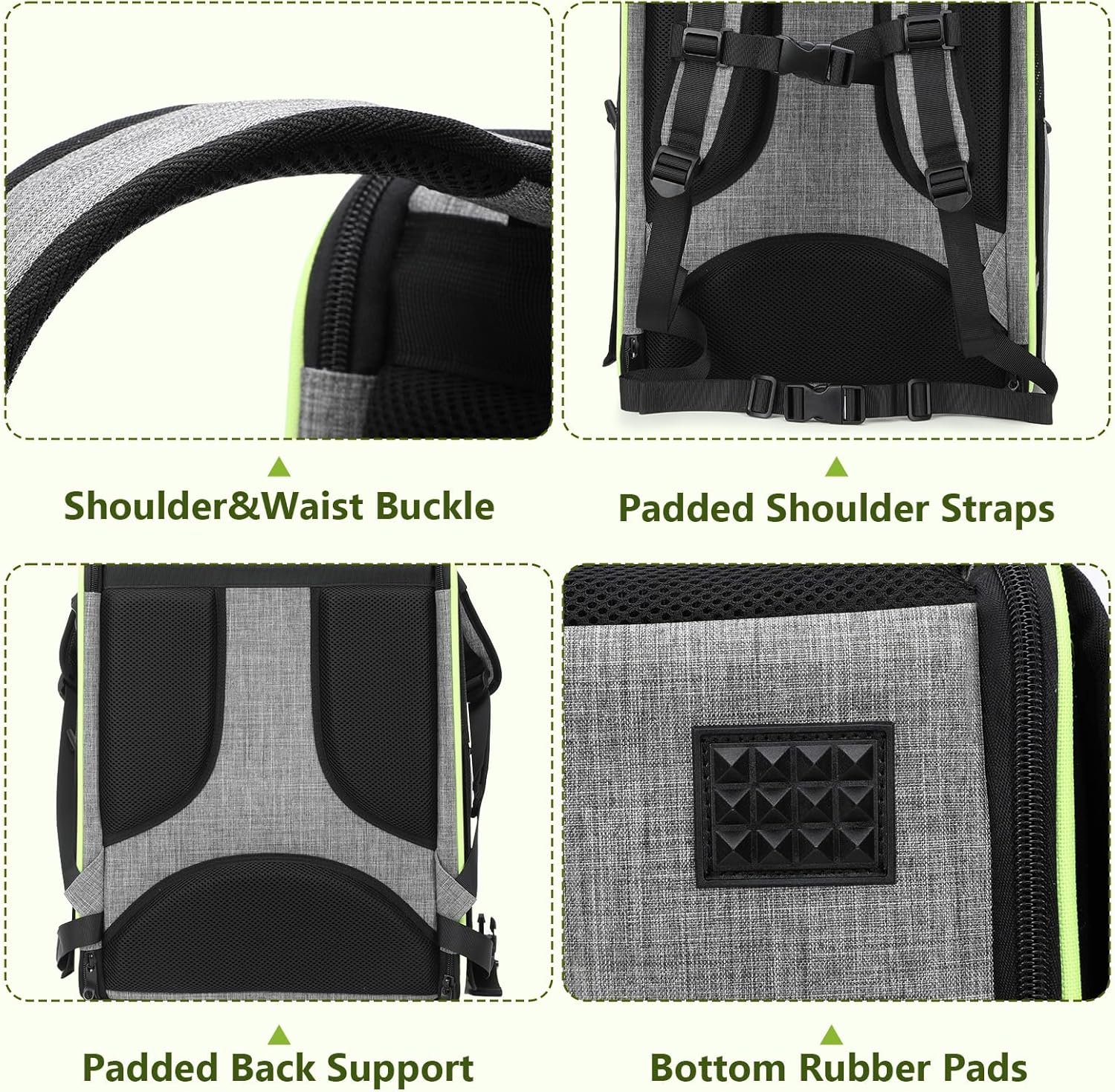 Pecute Sac à Dos de Transport Oiseau avec Rideaux Imperméable Anti-Soleil, Cage Transparente avec 4 Accessoires, pour Perroquet Carani Perruche – Image 6