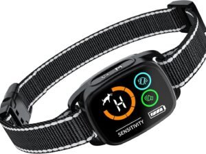 Collier Anti Aboiement Chiens,Modes Son/Vibration/Vibration Forte, Détection Intelligente des Aboiements, Rechargeable, Étanche IP67, pour Petit et Gros Chien (Black)