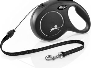 Final Touch New Classic Laisse avec Cordon pour Chien Noir 8 m Taille M