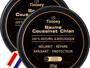 Baume Coussinet Chien 30g x 2-100% Bio & Naturel - Hydrate, Guérit, Protège Contre Neige, Sel, Pattes Craquelées & Nez - Creme Coussinet Chien - Chien Accessoires pour Pattes Protections