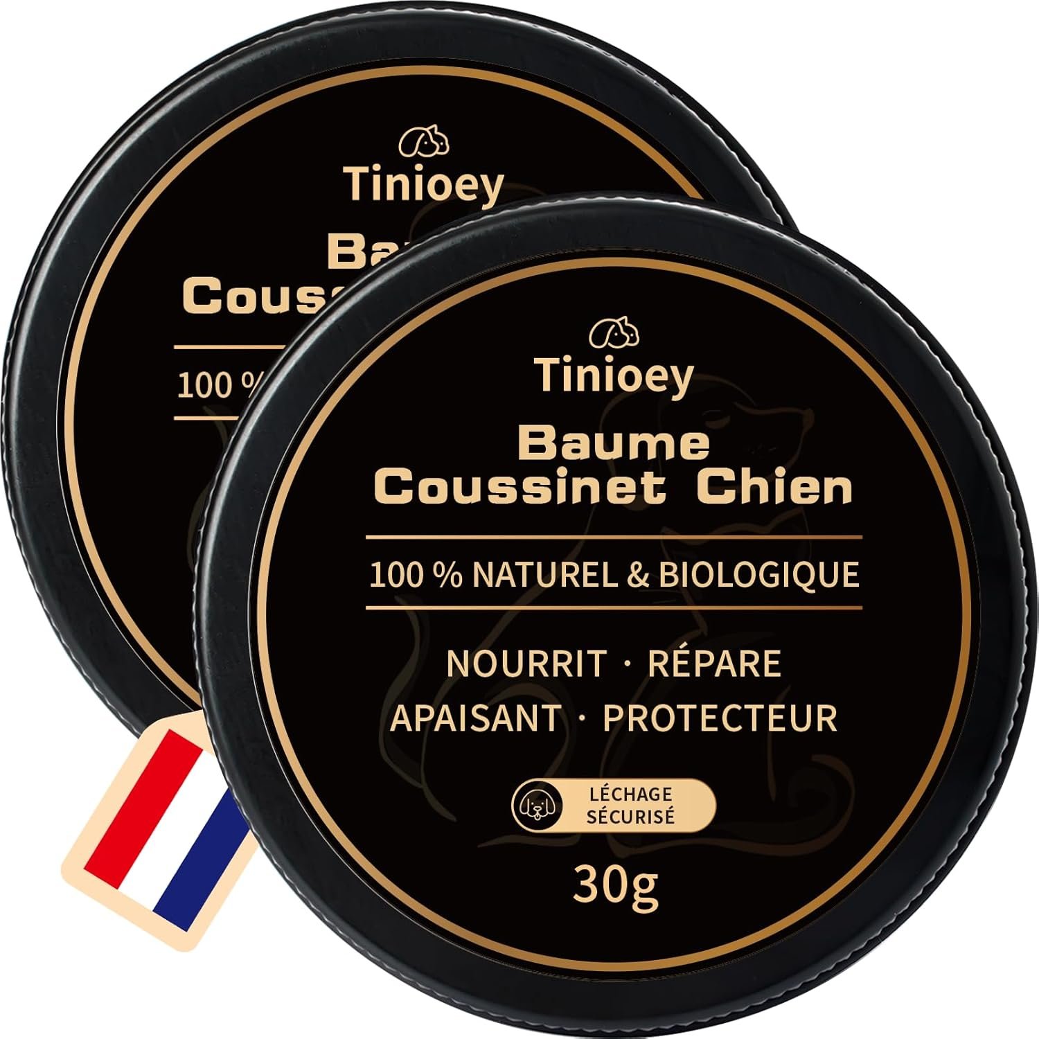 Baume Coussinet Chien 30g x 2-100% Bio & Naturel - Hydrate, Guérit, Protège Contre Neige, Sel, Pattes Craquelées & Nez - Creme Coussinet Chien - Chien Accessoires pour Pattes Protections
