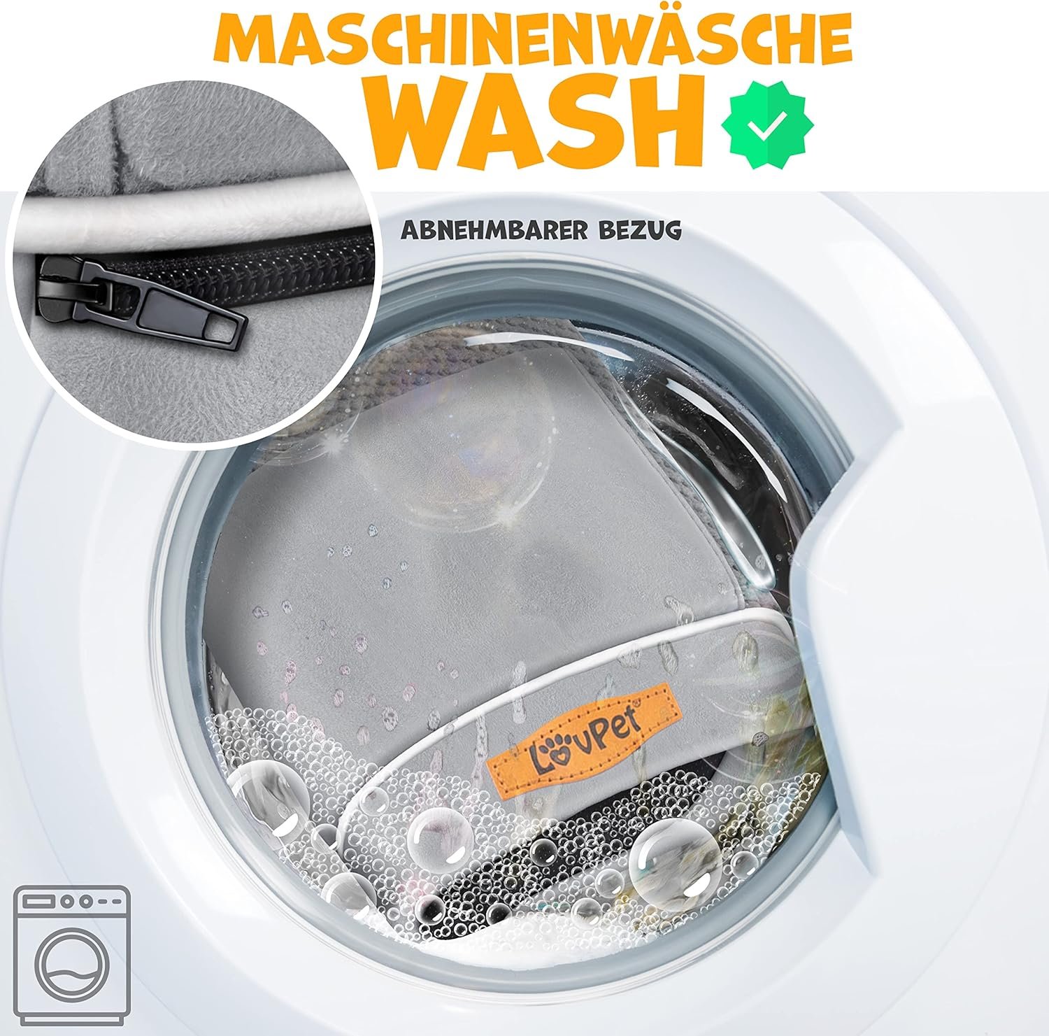 Panier orthopédique pour Chien Taille : L, Relax avec gamelle + 3 os à mâcher pour Chiens de Petite, Moyenne et Grande Taille Housse Amovible et Lavable – Image 5