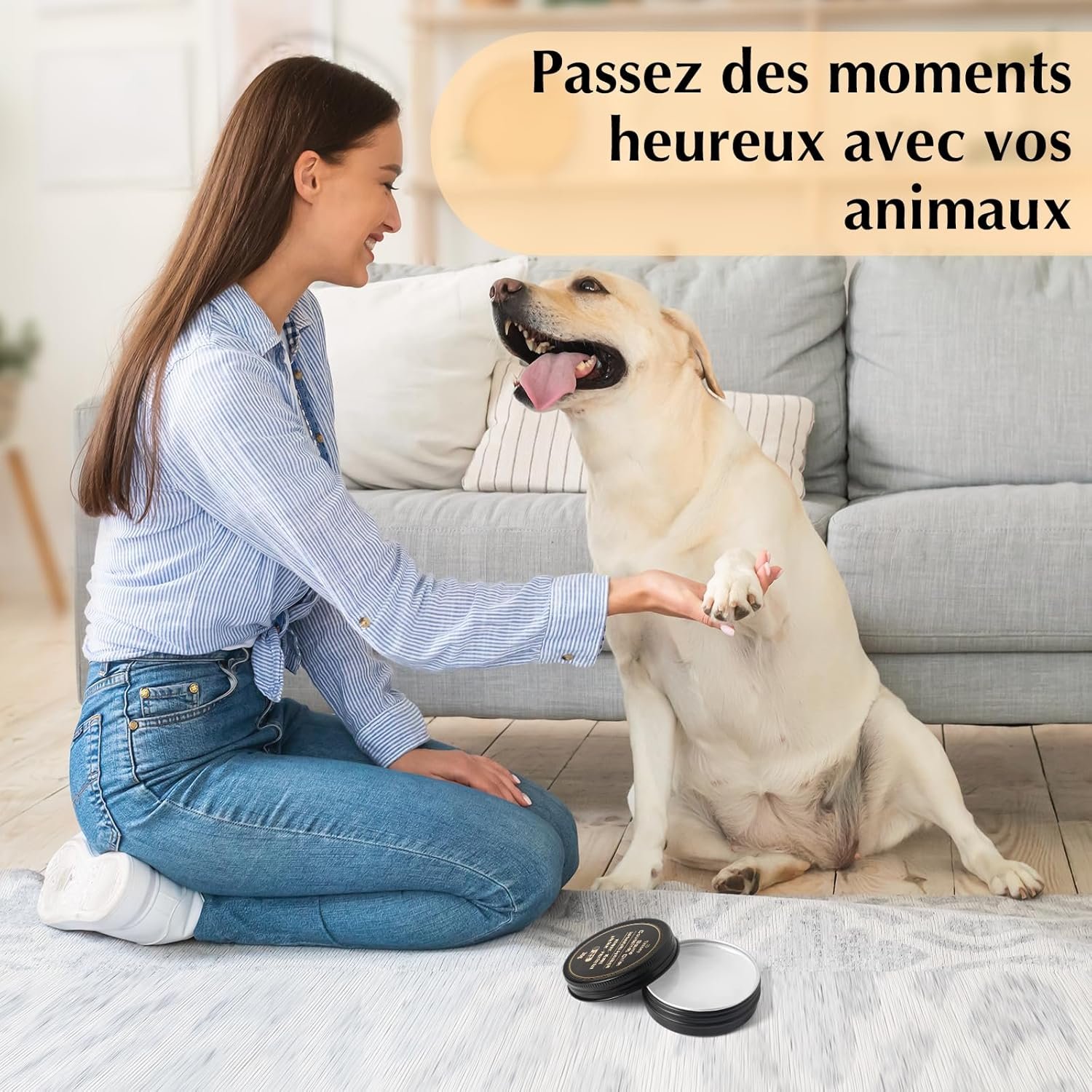 Baume Coussinet Chien 30g x 2-100% Bio & Naturel - Hydrate, Guérit, Protège Contre Neige, Sel, Pattes Craquelées & Nez - Creme Coussinet Chien - Chien Accessoires pour Pattes Protections – Image 7